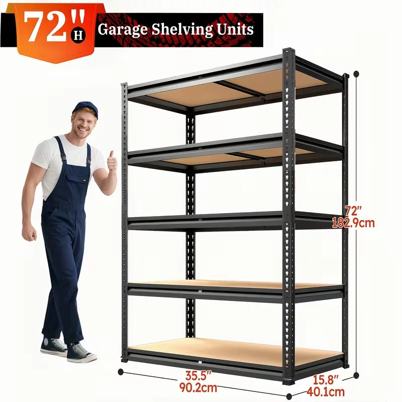 Heavy Duty Metal Storage Rack With Adjustable Height Design