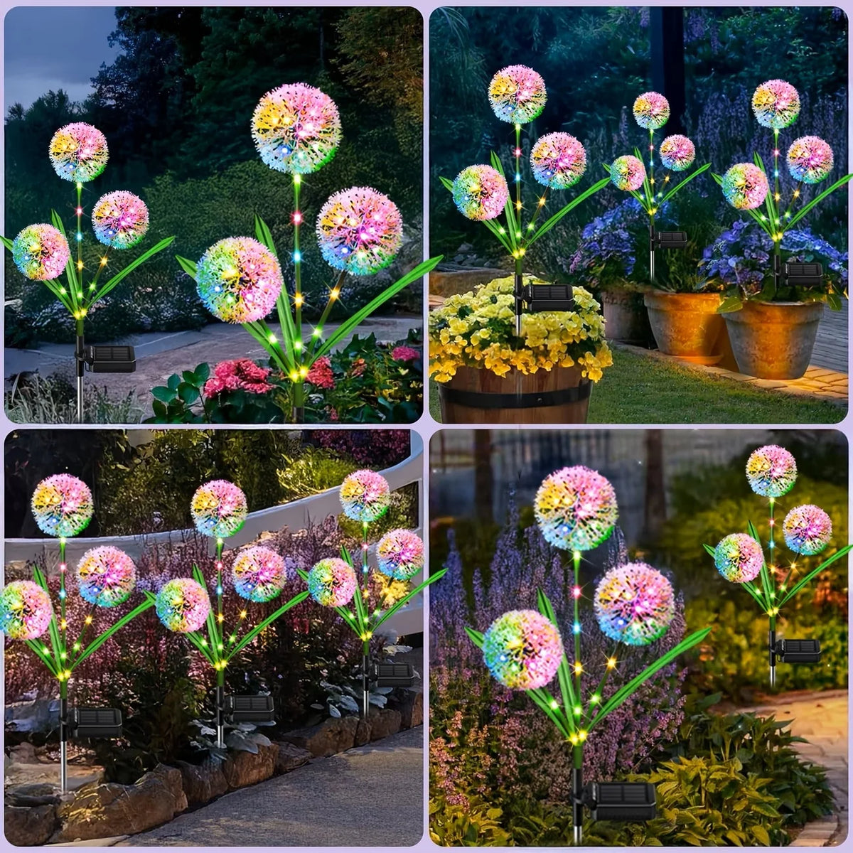 Solar Led Dandelion Outdoor Ground Light For Landscape Decor