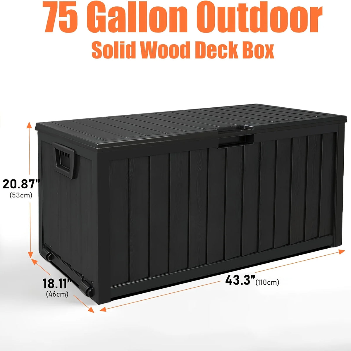 Weatherproof Outdoor Resin Storage Box With Durable Lockable Lid