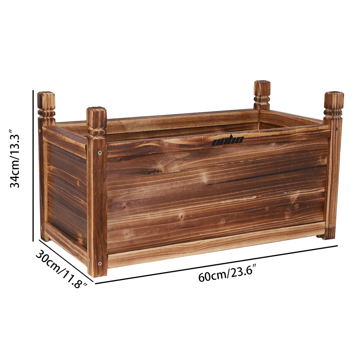 Pine Wood Raised Garden Planter Box For Indoor Outdoor Plants