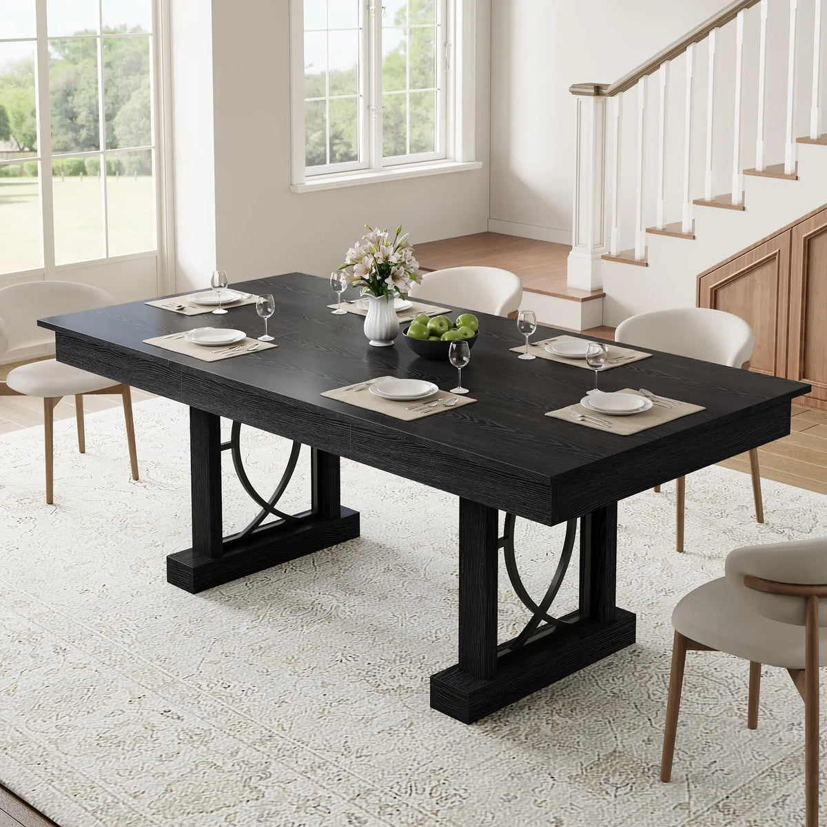 Hobbylane Dining Table With Storage Drawers Wood Kitchen Table