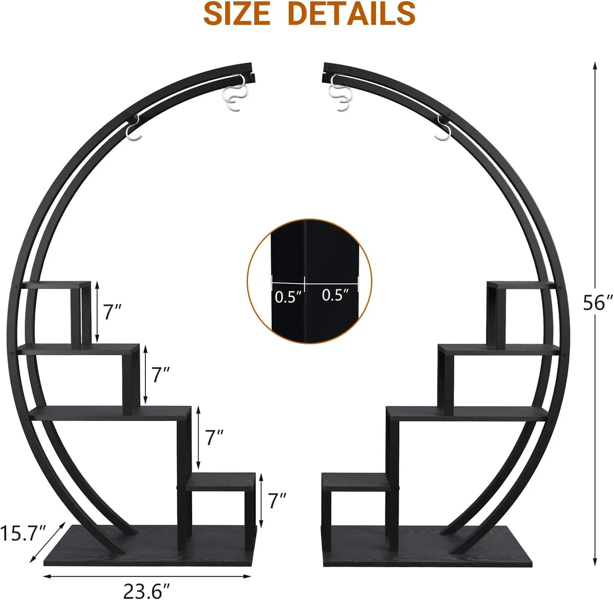 Twister.Ck Five Tier Metal Plant Stand For Indoor Garden