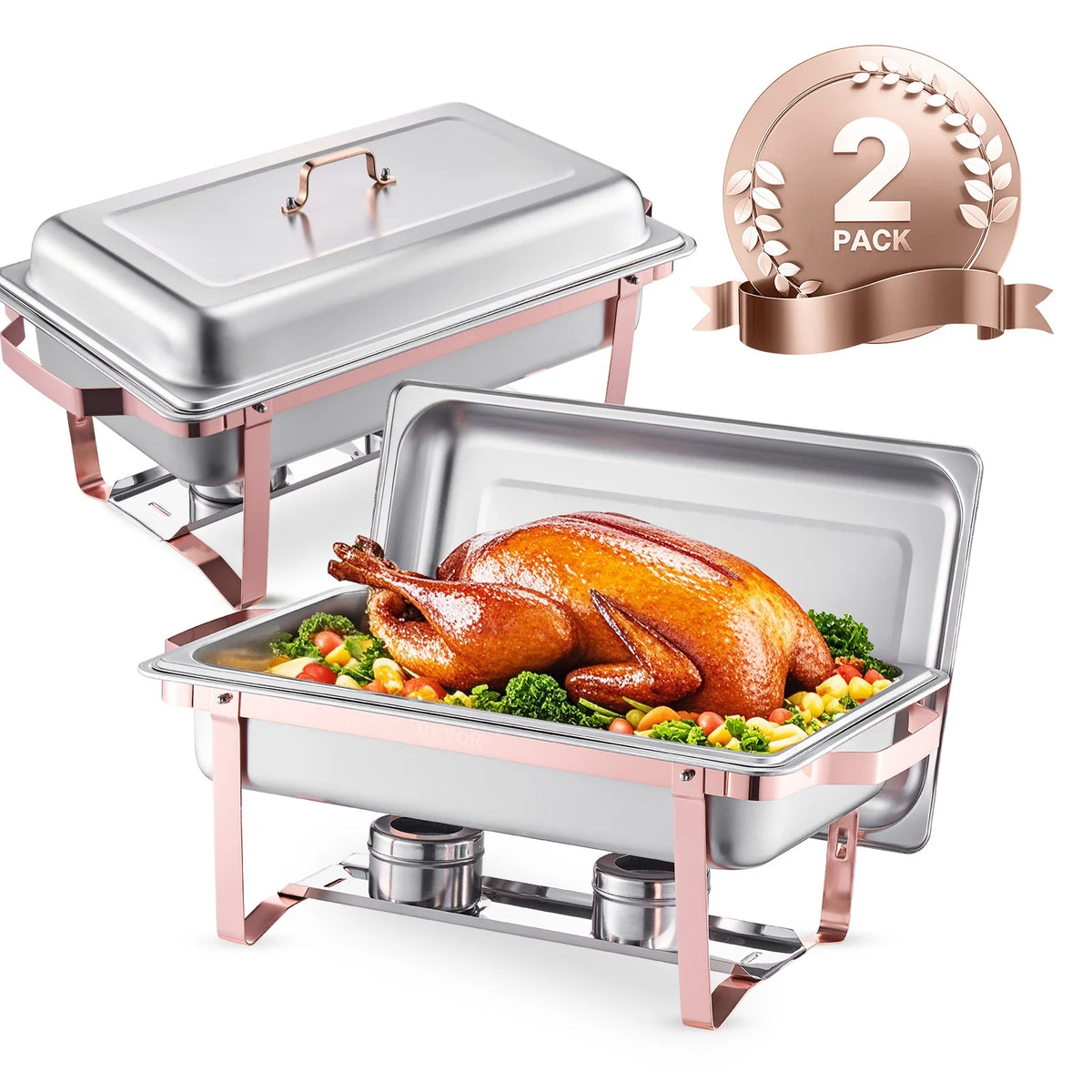 SucceBuy Chafing Dish Catering Warmer With Pan And Foldable Stand