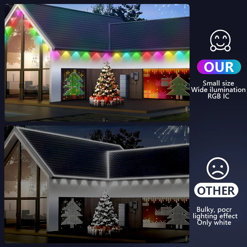 MIMIRGB Smart Permanent Outdoor RGBIC String Lights For Gardens