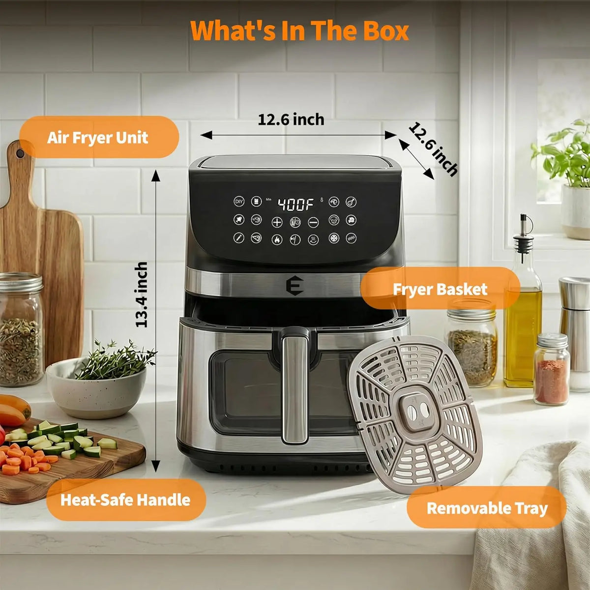 Digital Air Fryer Toaster Oven Combo With Touchscreen Controls