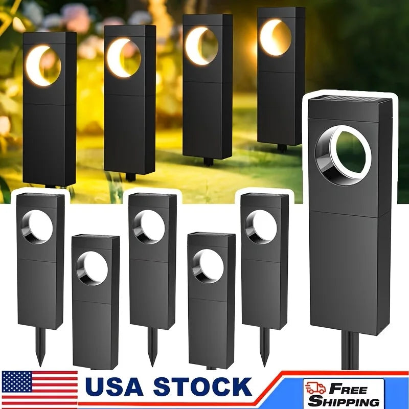 Automatic Solar Moon Pathway Lights For Garden Patio Yard Decor