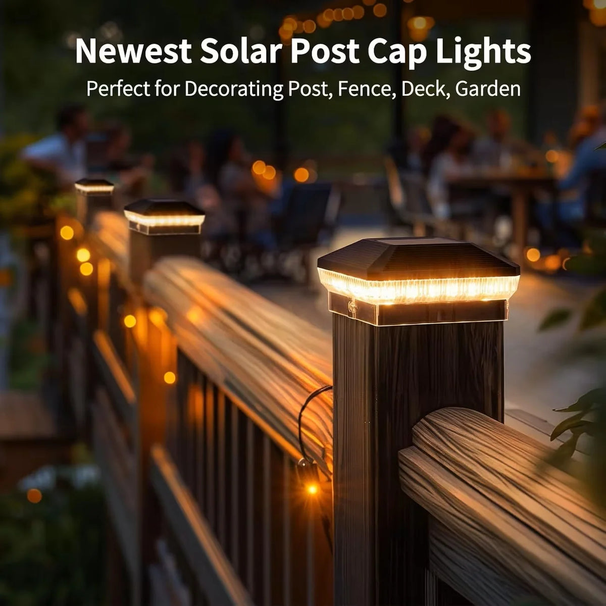 Solar Outdoor Fence Post Lights Featuring Automatic LED Illumination