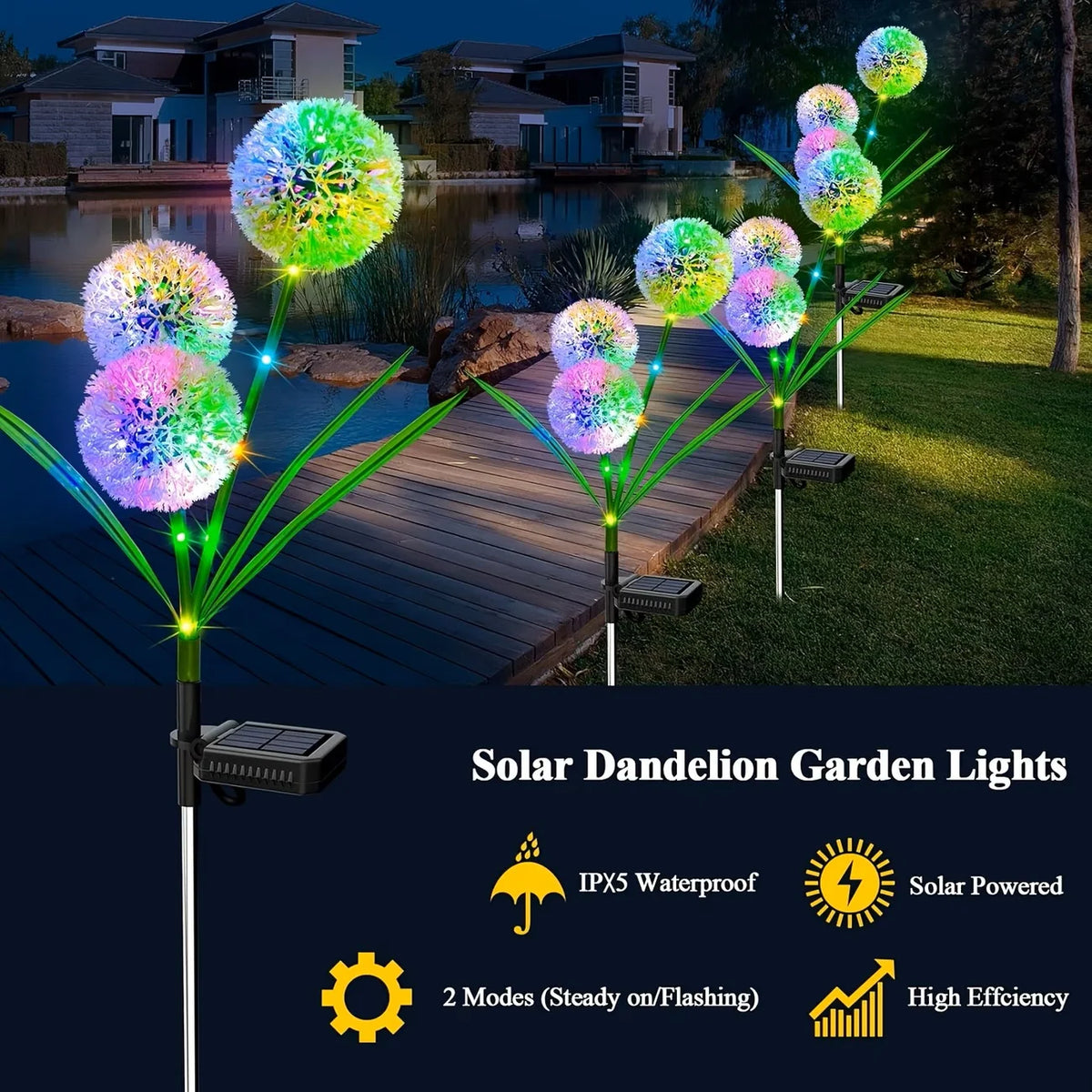 Solar Led Dandelion Outdoor Ground Light For Landscape Decor