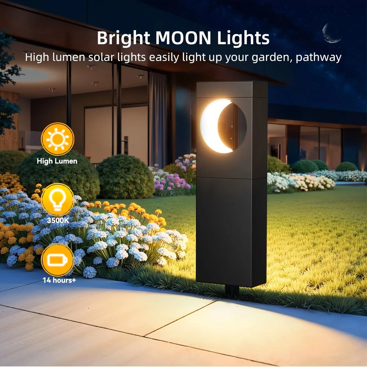 Automatic Solar Moon Pathway Lights For Garden Patio Yard Decor