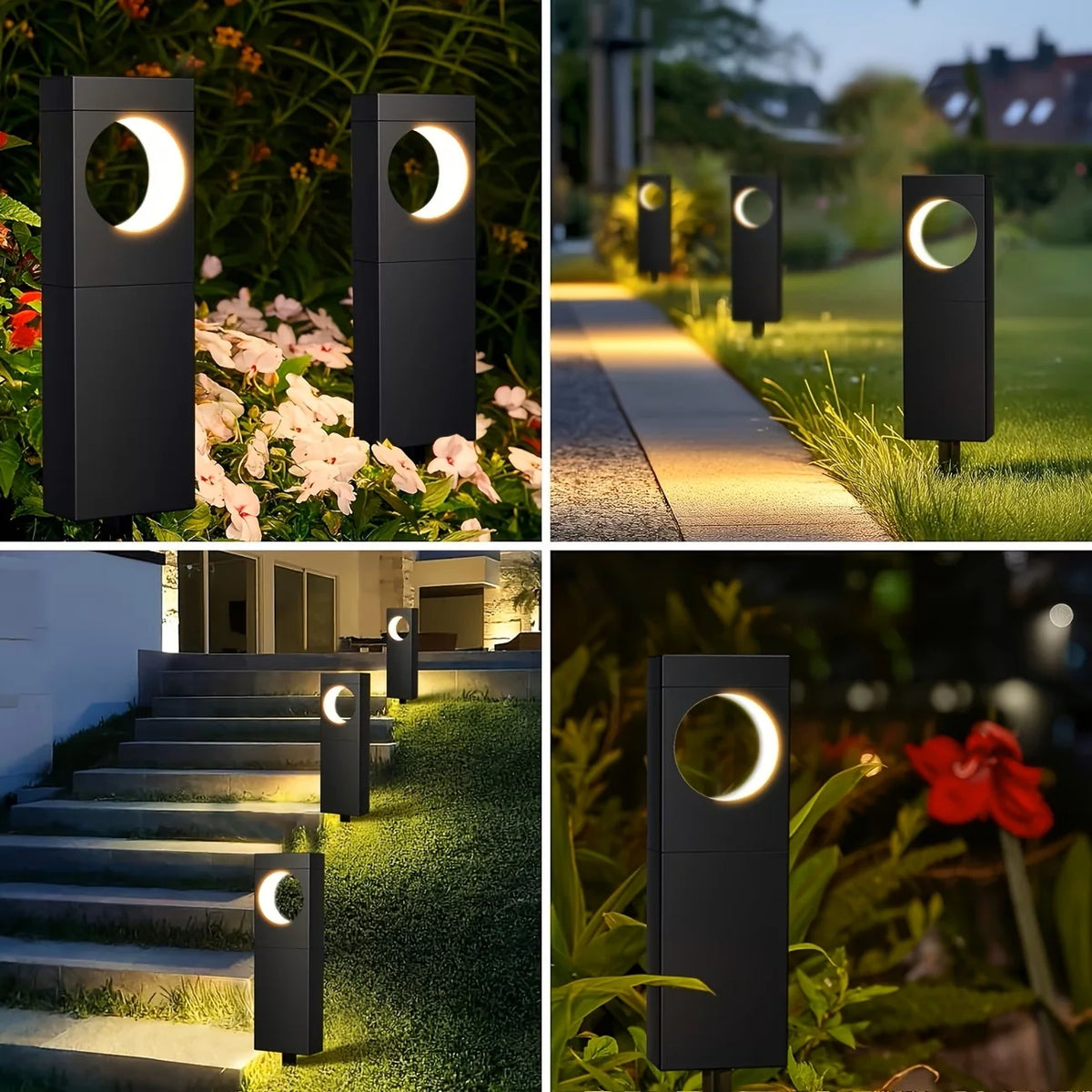 Automatic Solar Moon Pathway Lights For Garden Patio Yard Decor