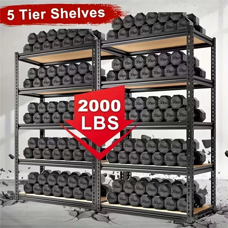 Heavy Duty Metal Storage Rack With Adjustable Height Design