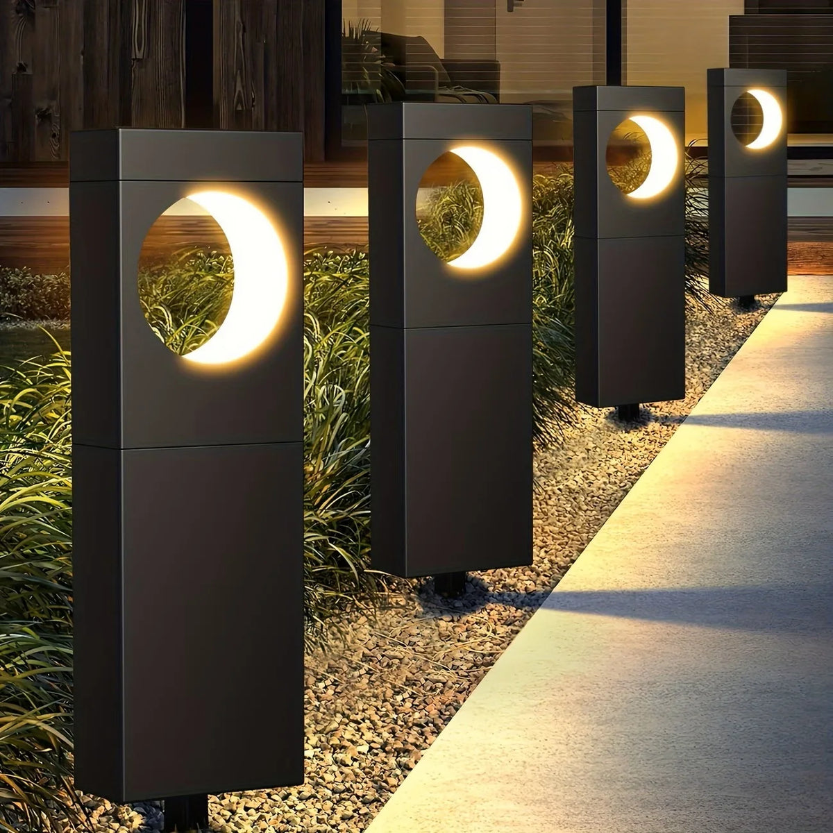 Automatic Solar Moon Pathway Lights For Garden Patio Yard Decor