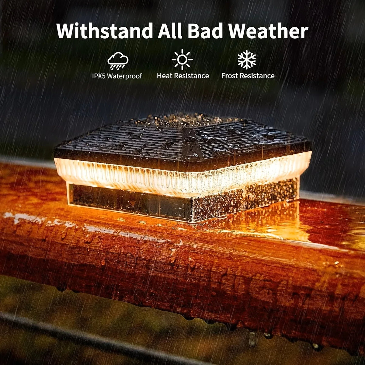 Solar Outdoor Fence Post Lights Featuring Automatic LED Illumination