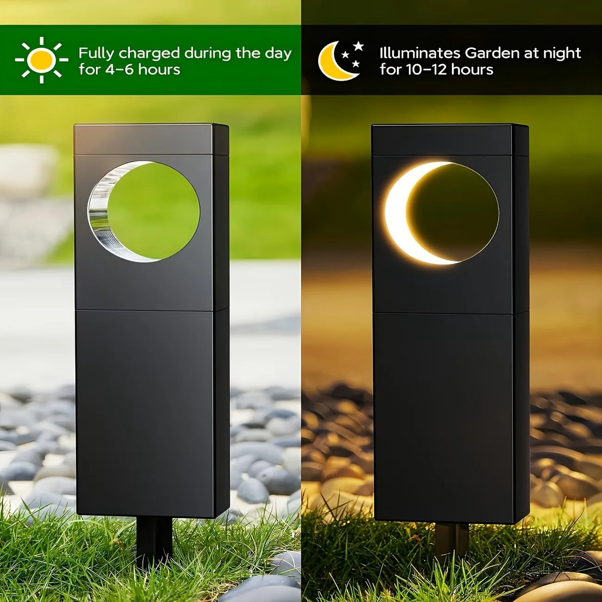 Automatic Solar Moon Pathway Lights For Garden Patio Yard Decor