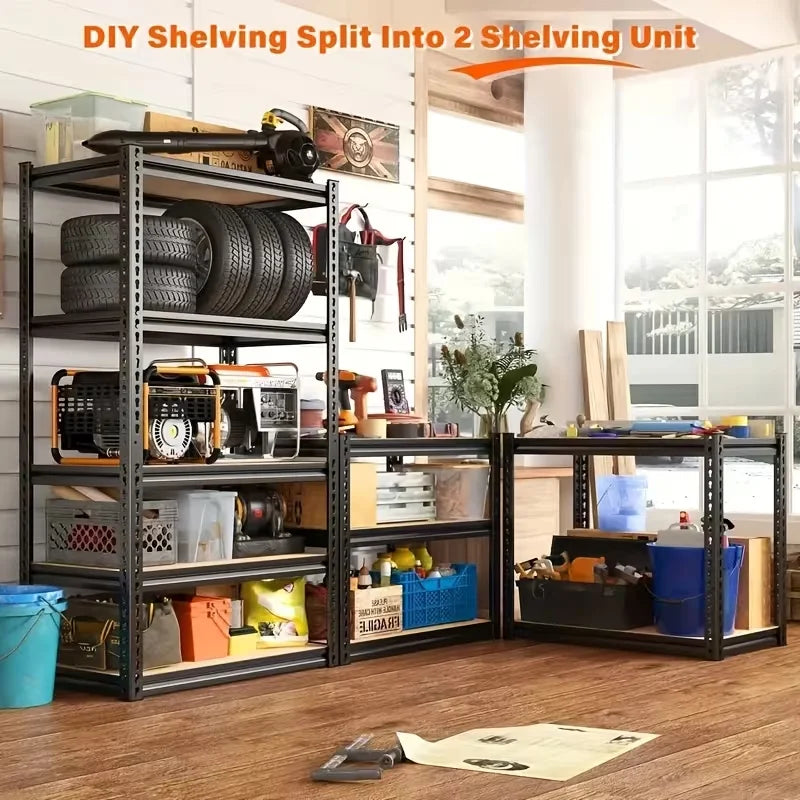 Heavy Duty Metal Storage Rack With Adjustable Height Design
