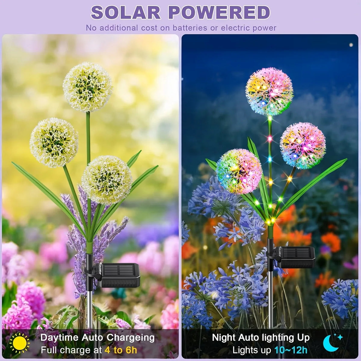Solar Led Dandelion Outdoor Ground Light For Landscape Decor