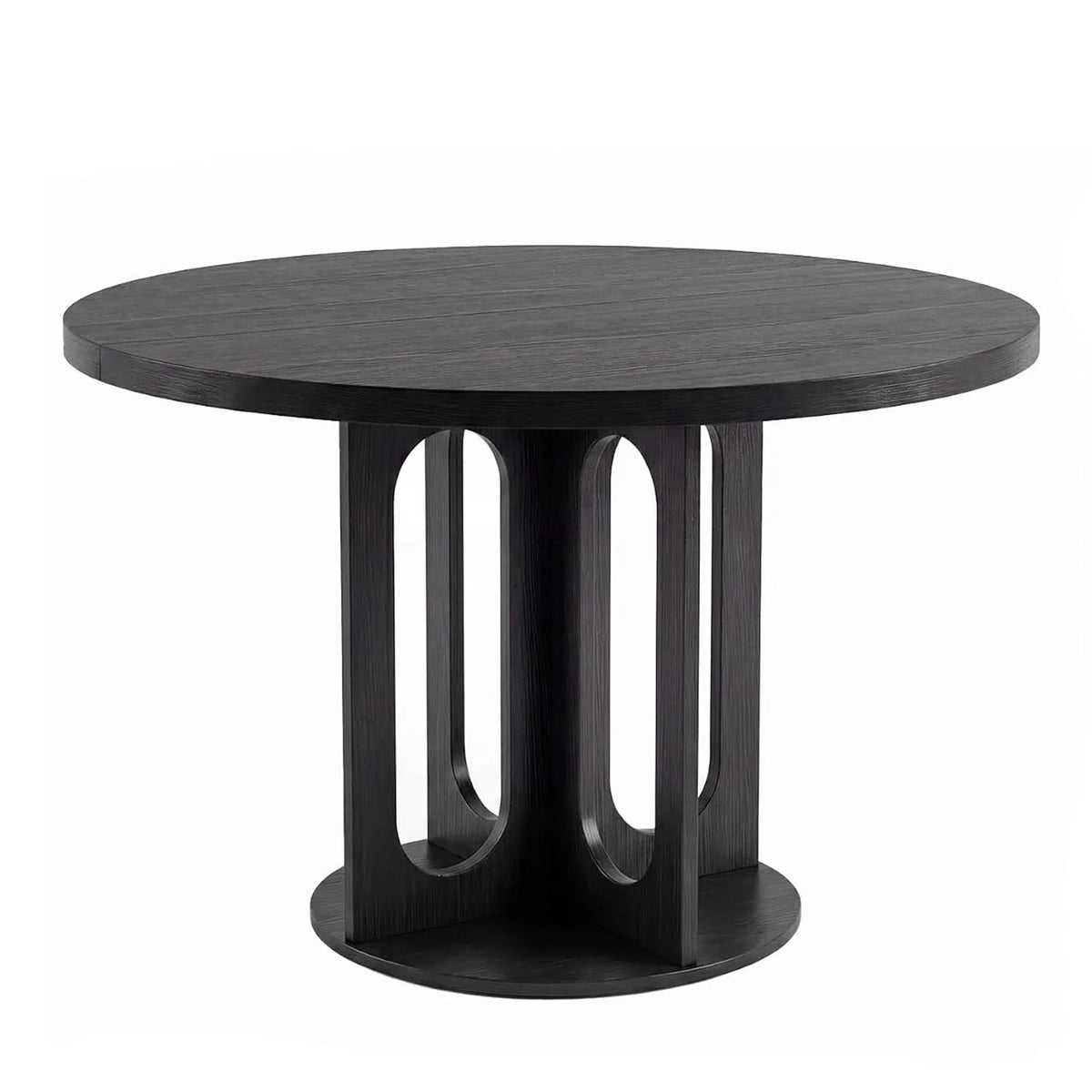 HiMiss Modern Round Dining Table With Arch Pedestal Wooden Base