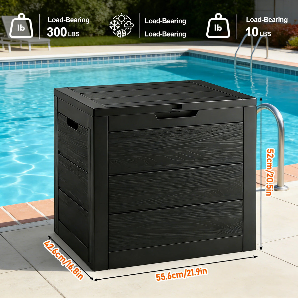 Weatherproof Outdoor Resin Storage Box With Durable Lockable Lid