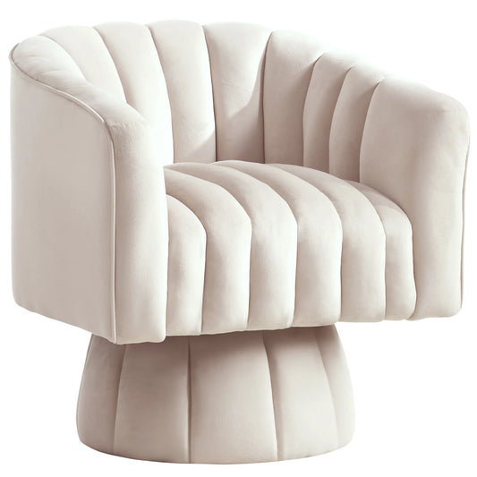 Korser Velvet Swivel Barrel Chair With Sleek Modern Accent Design