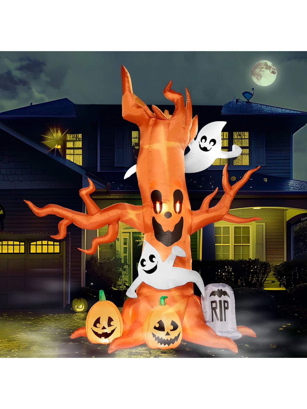 Joyfy Halloween Inflatable Scary Tree With Ghost And LED Lights