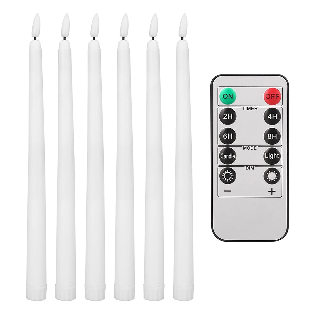 Flameless LED Taper Candles With Remote Control Flickering Flame