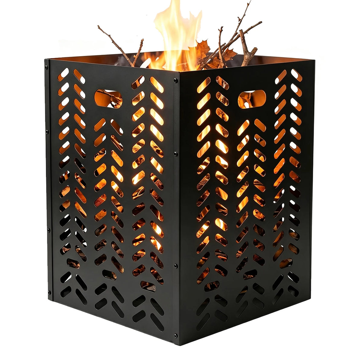 HiMISS Outdoor Steel Burn Barrel Fire Pit Cage With Airflow