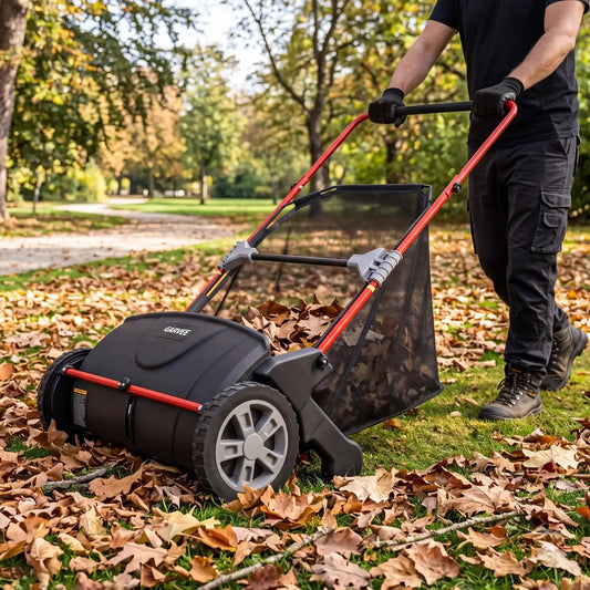 HiMISS Manual Push Lawn Sweeper For Yard Leaf Grass Collection