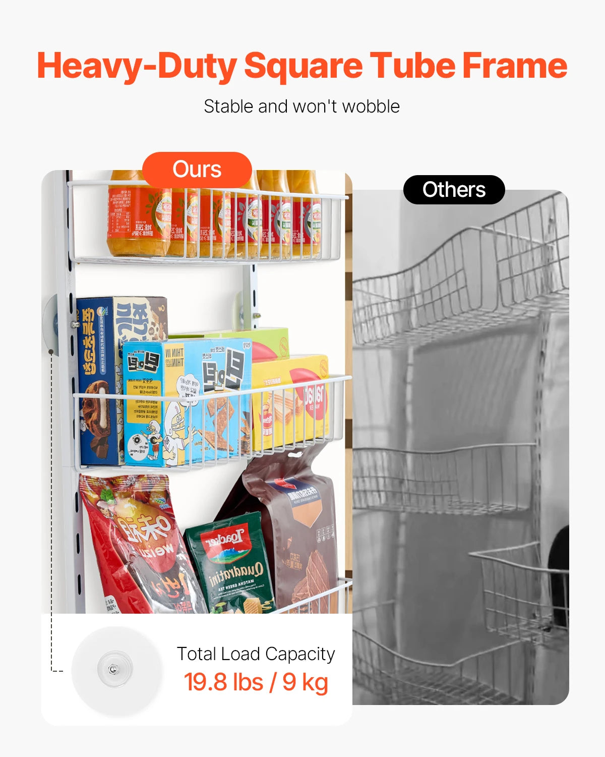 SucceBuy Over The Door Pantry Organizer Adjustable Spice Rack