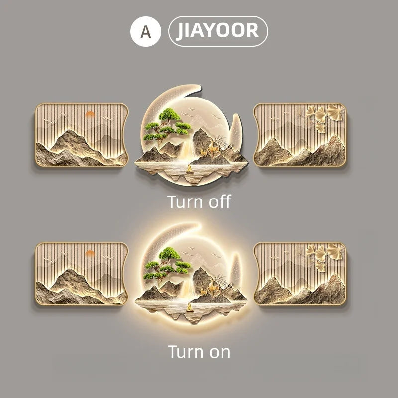 JIAYOOR Wood LED Wall Lamp Modern Luxury Wall Light For Home Living Room Office