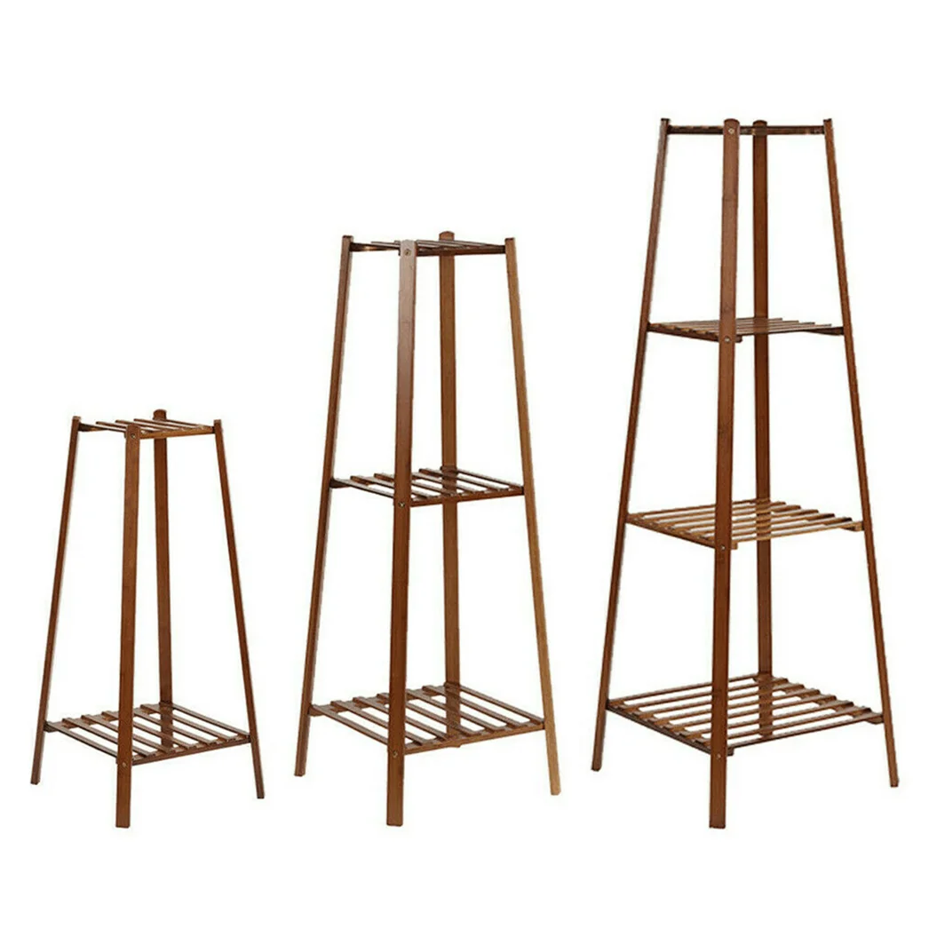 Wisfor Tiered Bamboo Plant Stand Indoor Flower Display Shelf