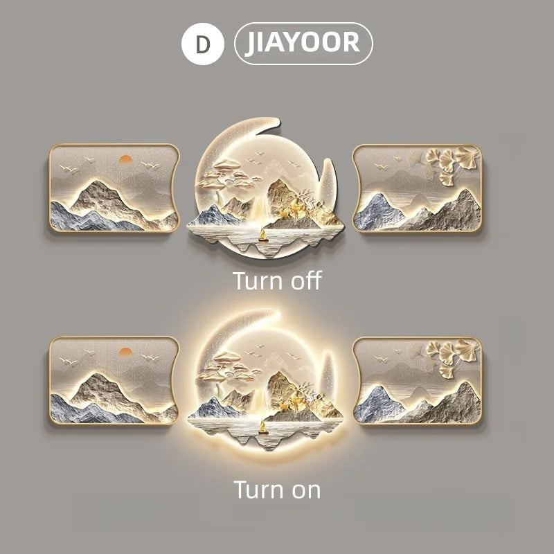 JIAYOOR Wood LED Wall Lamp Modern Luxury Wall Light For Home Living Room Office