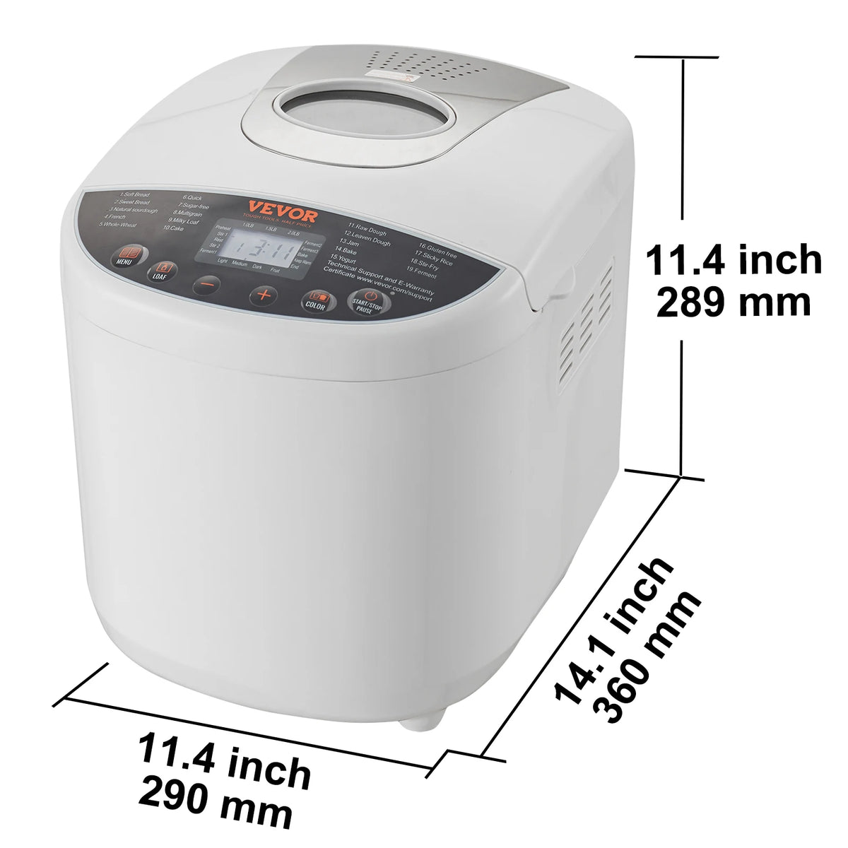 SucceBuy Automatic MultiFunction Bread Maker With Nonstick Ceramic Pan