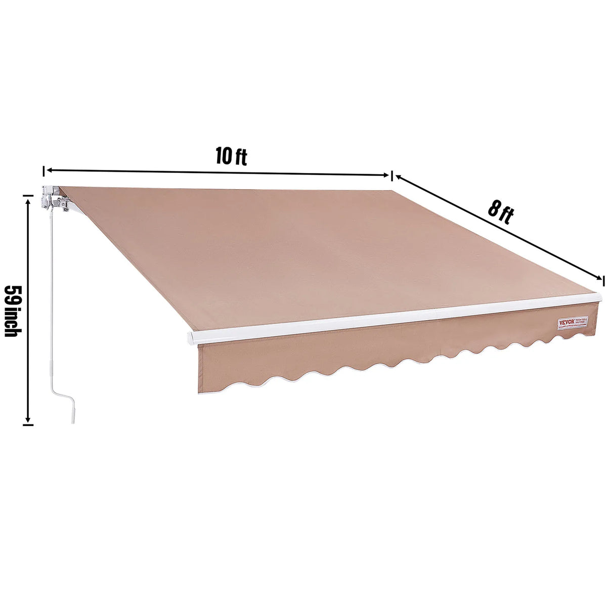 SucceBuy Manual Retractable Outdoor Awning Sun Shade Cover
