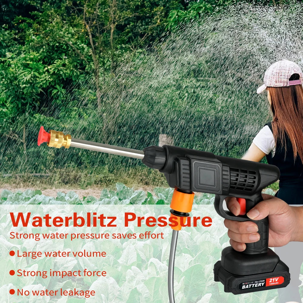 Cordless High Pressure Car Wash Gun With Battery And Hose