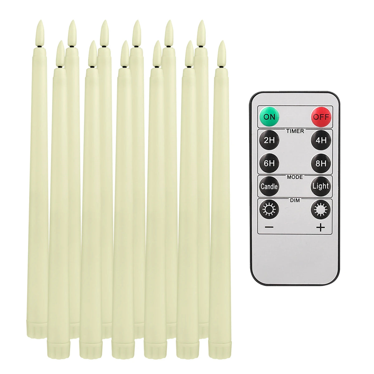 Flameless LED Taper Candles With Remote Control Flickering Flame
