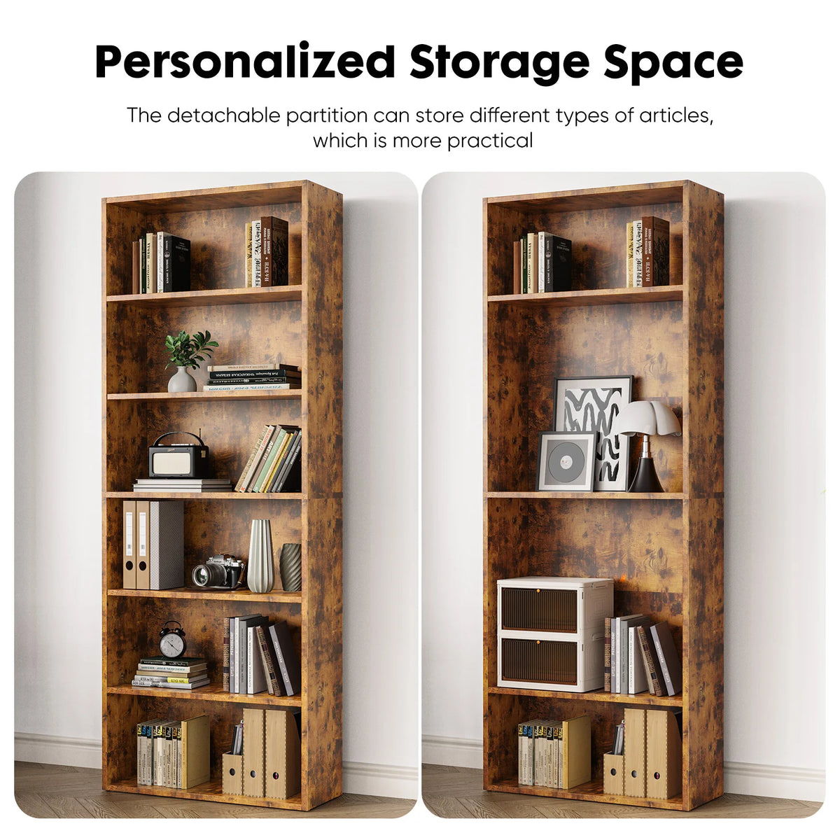 JHK Modern Wooden Bookshelf For Home And Office Storage