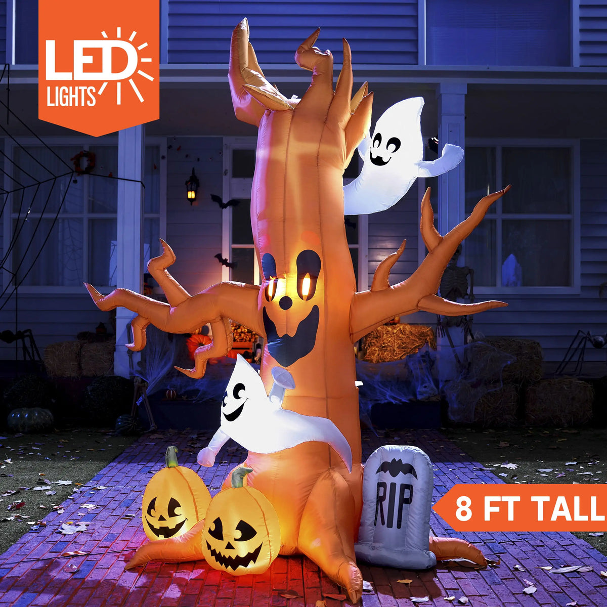 Joyfy Halloween Inflatable Scary Tree With Ghost And LED Lights