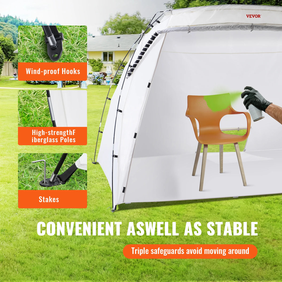 SucceBuy Portable Paint Booth Shelter For Spray Projects
