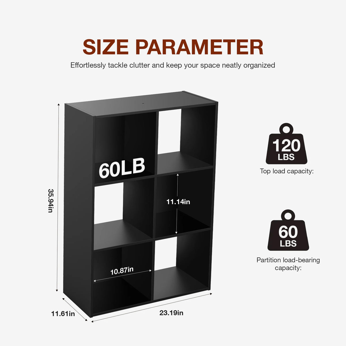 JHK Modern Wooden Cube Bookshelf For Home Office Storage