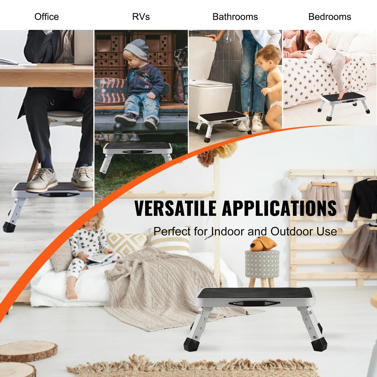 VEVOR Adjustable Height Step Stool For Home And Bathroom Use