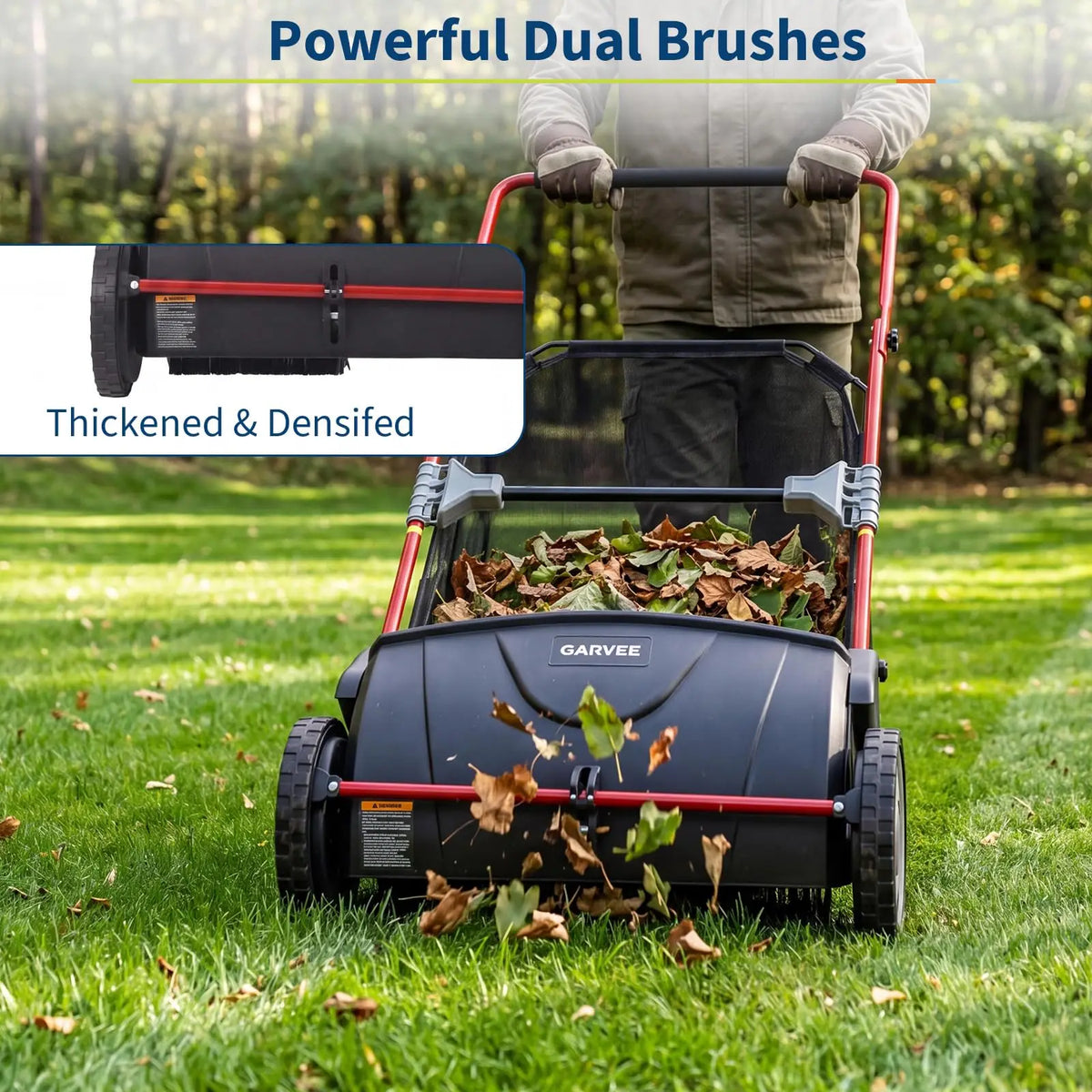 HiMISS Manual Push Lawn Sweeper For Yard Leaf Grass Collection