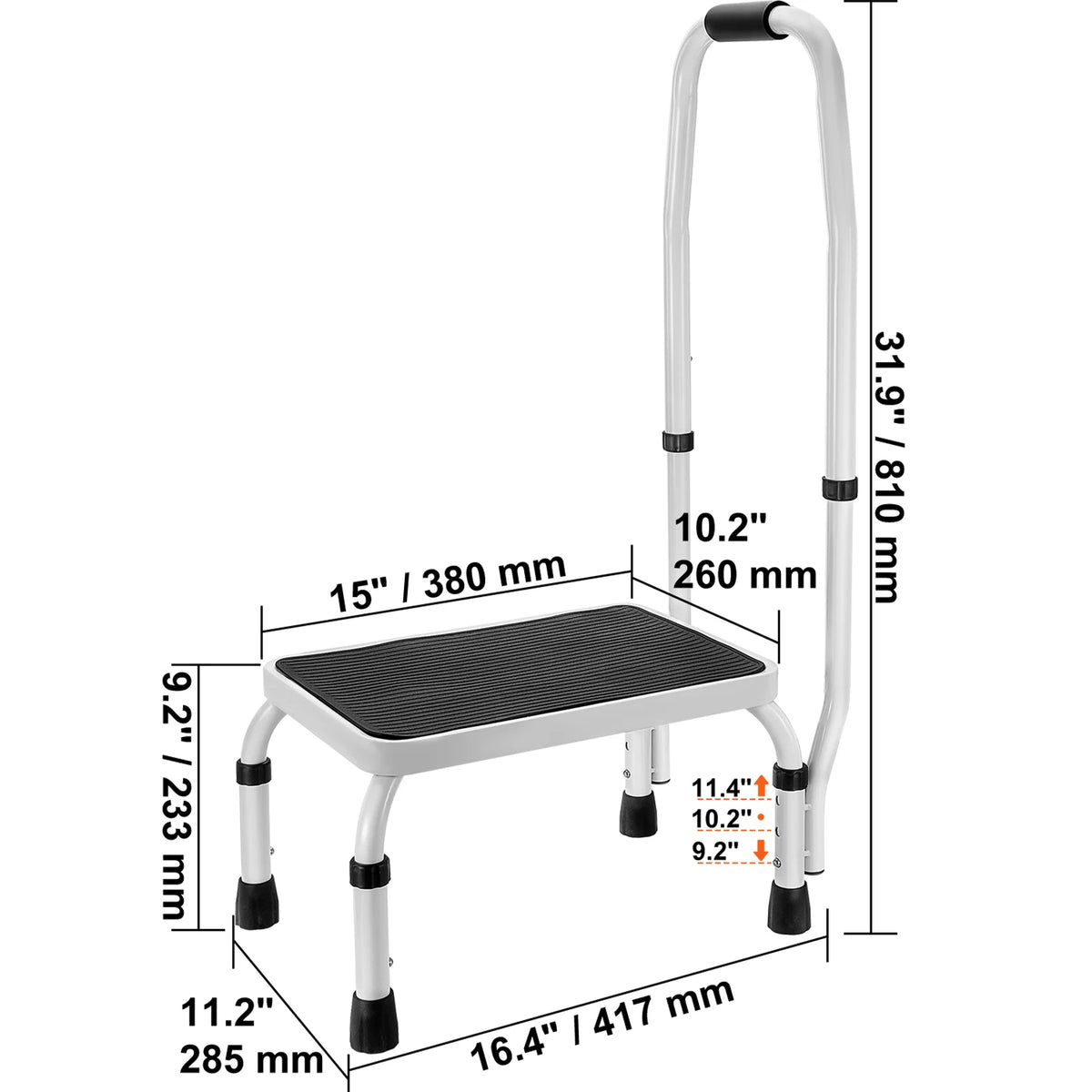 VEVOR Adjustable Height Step Stool For Home And Bathroom Use