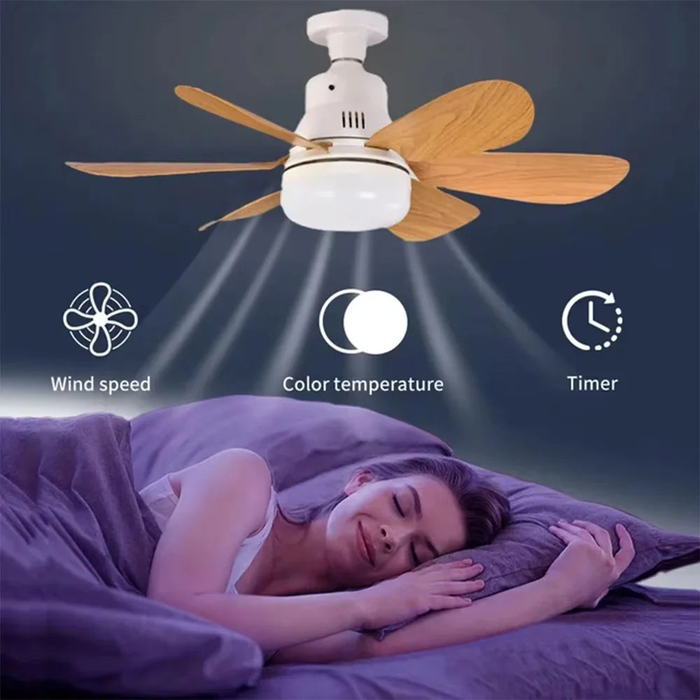 40W Ceiling Fan Remote Control LED Light Silent For Bedroom