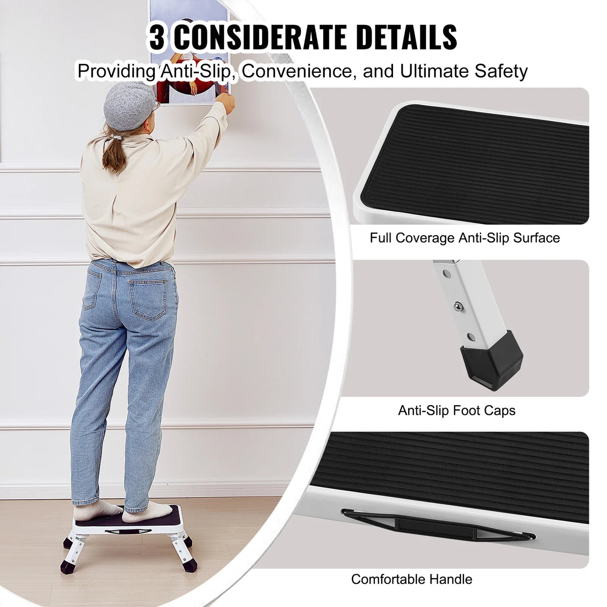 VEVOR Adjustable Height Step Stool For Home And Bathroom Use