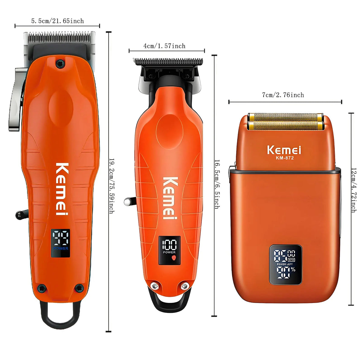 Kemei Haircut Tool Set With Lcd Display And Usb Rechargeable