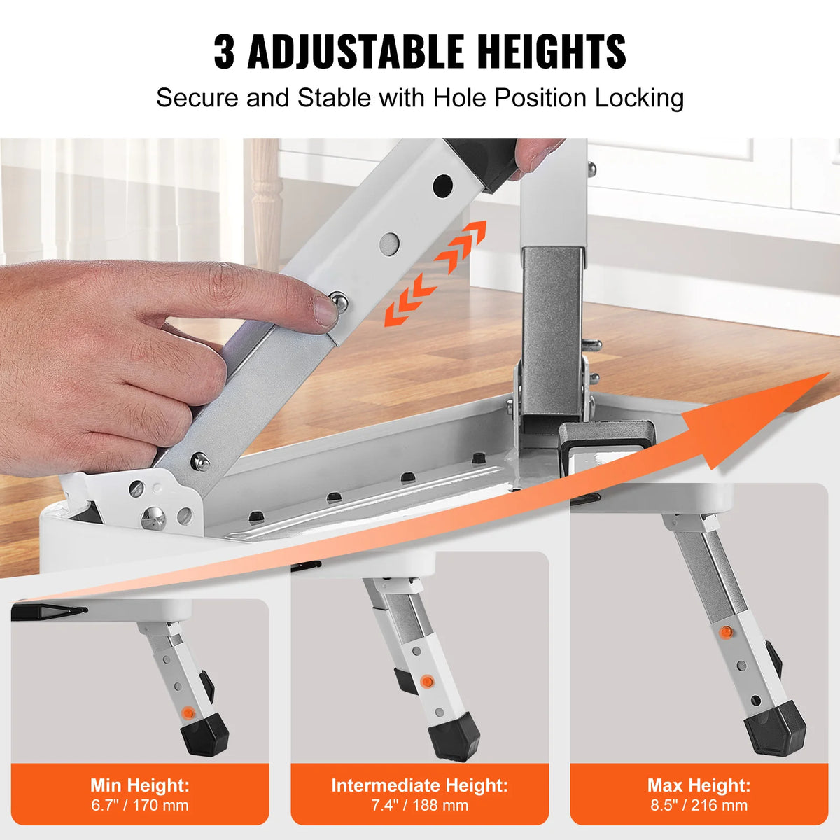 VEVOR Adjustable Height Step Stool For Home And Bathroom Use