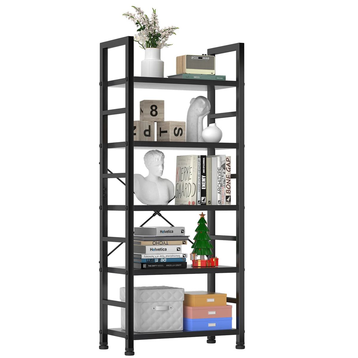 MCQ Wooden Five Tier Storage Bookshelf For Living Room