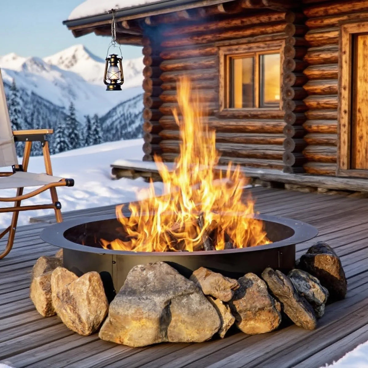 Heavy Duty Steel Fire Pit Ring Insert For Wood Burning