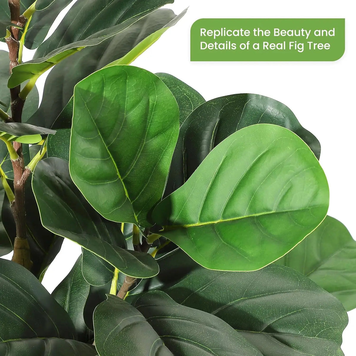 HiMISS Artificial Fiddle Leaf Fig Tree with Pot for Home