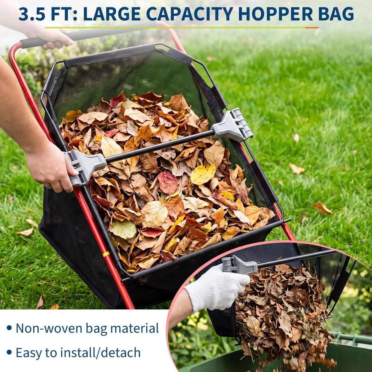 HiMISS Manual Push Lawn Sweeper For Yard Leaf Grass Collection